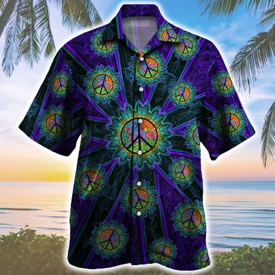 Trippy Peace Sign Pattern Hawaiian Shirt | For Men & Women | HW1583-BehighStyle