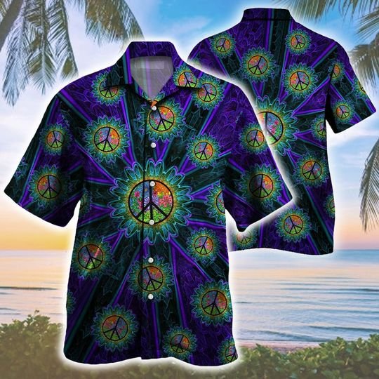 Trippy Peace Sign Pattern Hawaiian Shirt | For Men & Women | HW1583-BehighStyle