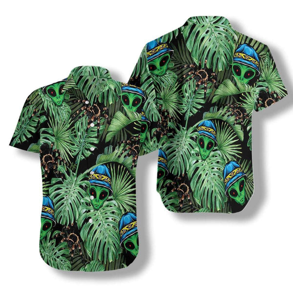 Tropical Alien And Spider Hawaiian Shirt | For Men & Women | HW7022-BehighStyle