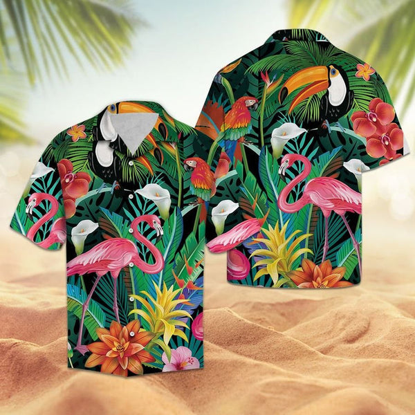 Tropical Flamingo Cool Design Aloha Hawaiian Shirt | For Men & Women | HW1099-BehighStyle