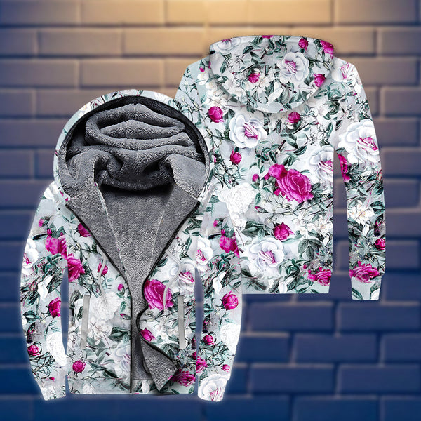 Tropical Flower Fleece Zip Hoodie All Over Print | FZ322