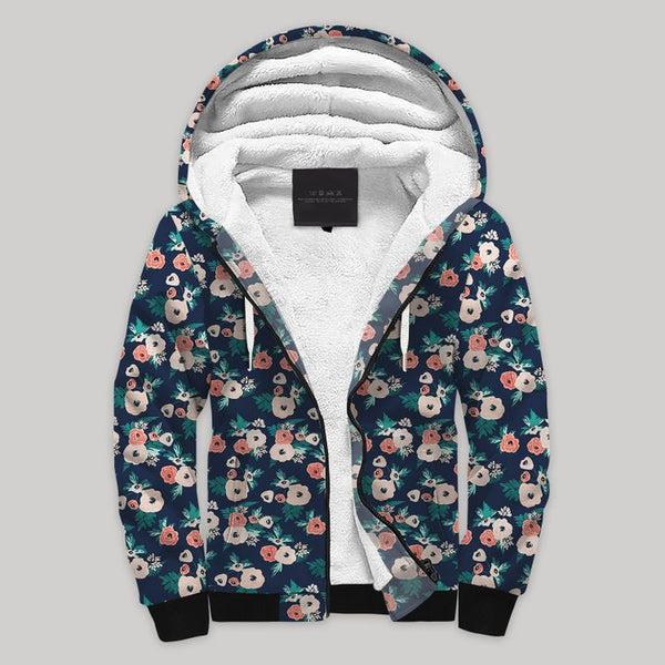 Tropical Flowers Fleece Zip Hoodie All Over Print | FZ903