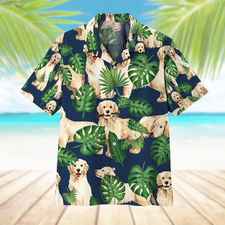 Tropical Golden Retrievers Cool Design Aloha Hawaiian Shirt | For Men & Women | HW1084-BehighStyle