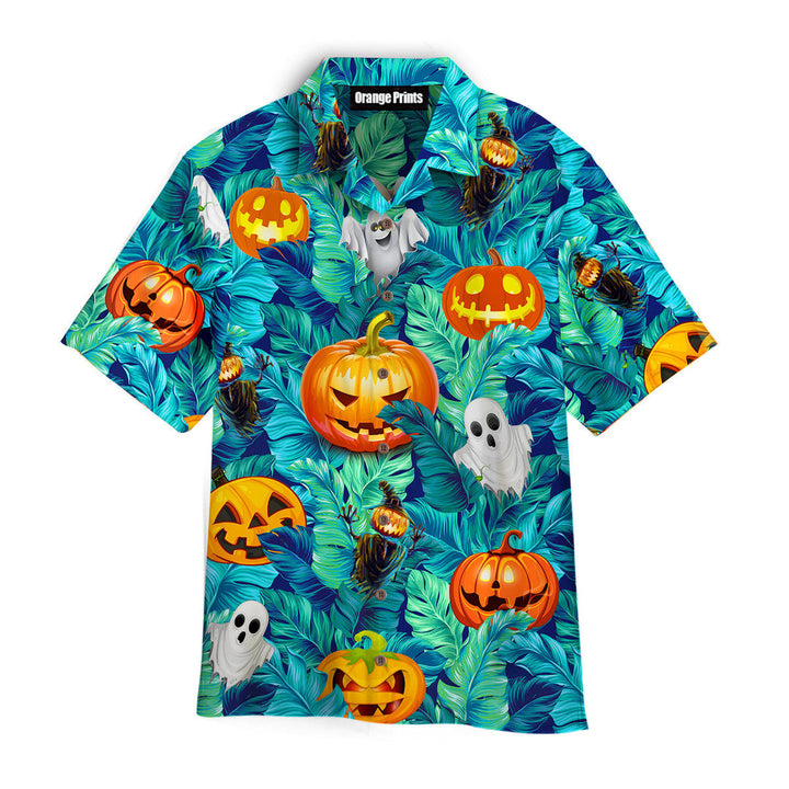 Tropical Halloween Pumpkin Ghost Devil Hawaiian Shirt | For Men & Women | HW2570-BehighStyle