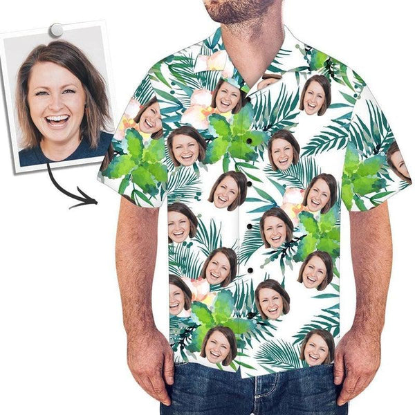 Tropical Palm Trees Custom Photo Hawaiian Shirt | P254