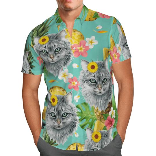 Tropical Pineapple Cat Hawaiian Shirt | For Men & Women | HW1046-BehighStyle