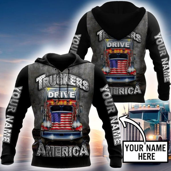 Truckers Drive America Custom Name 3D All Over Print | Adult | CN271