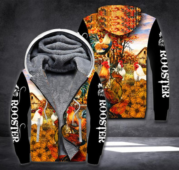 Turkey Rooster Fleece Zip Hoodie All Over Print | FZ411