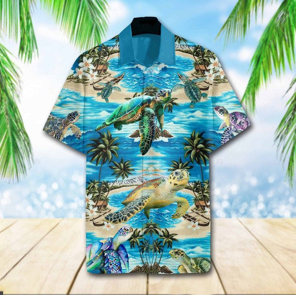 Turtle Beach Coconut Tree Hawaiian Shirt | HW2992