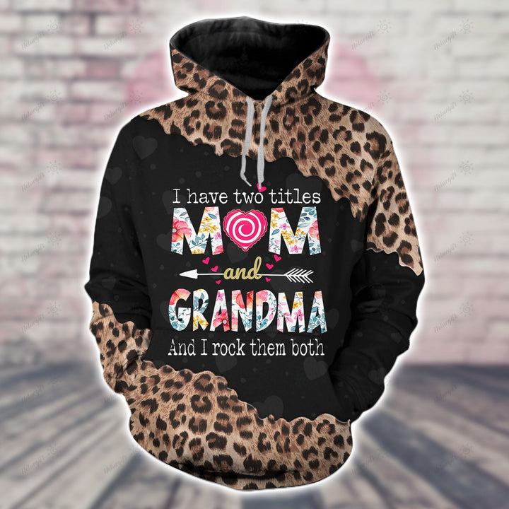 Two Titles Mom Grandma Rock Them Both Black Flower 3D All Over Print | For Men & Women | Adult | HP1232-BehighStyle