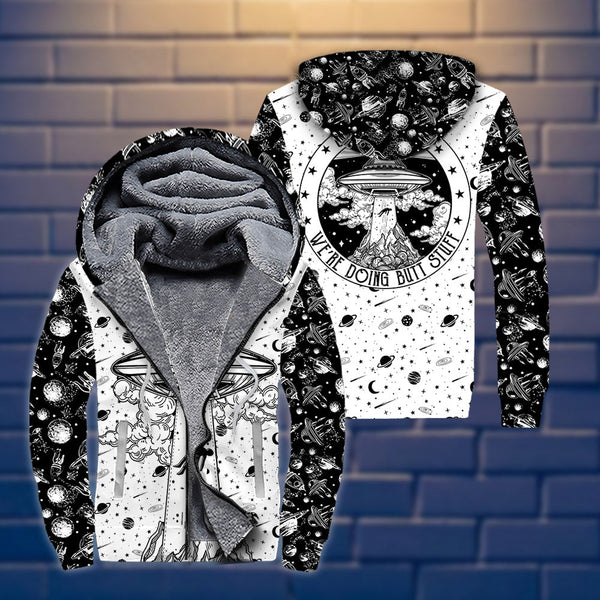 UFO Ailen Fleece Zip Hoodie All Over Print | FZ313