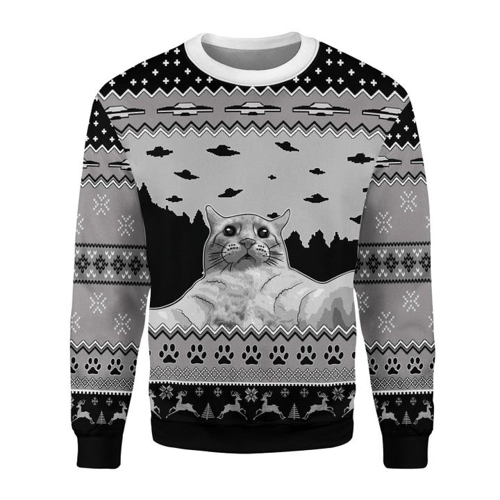 UFO Cat Ugly Christmas Sweater | For Men & Women | Adult | US1376-BehighStyle