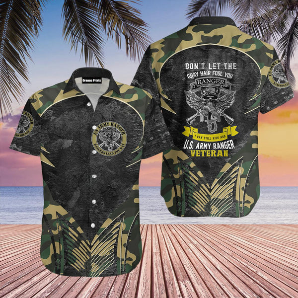 US Army Ranger Veteran Camo Hawaiian Shirt | HW3155