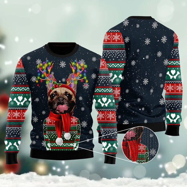 Cool French Bulldog Ugly Christmas Sweater | Adult | US1864