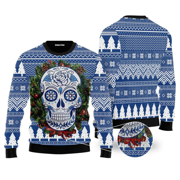 Awesome Sugar Skull Ugly Christmas Sweater | Adult | US2522