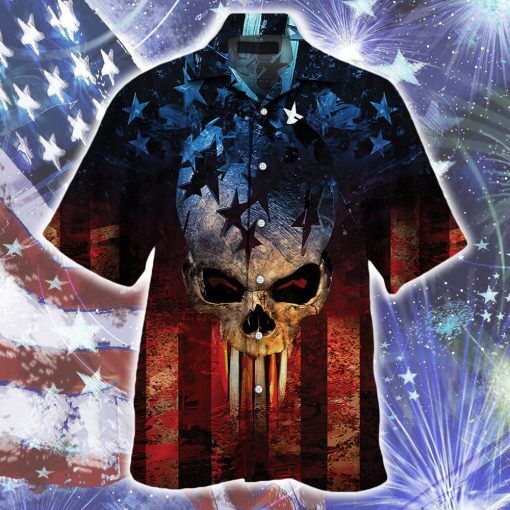 U.S Patriot Skull Art Hawaiian Shirt | For Men & Women | HW1309-BehighStyle