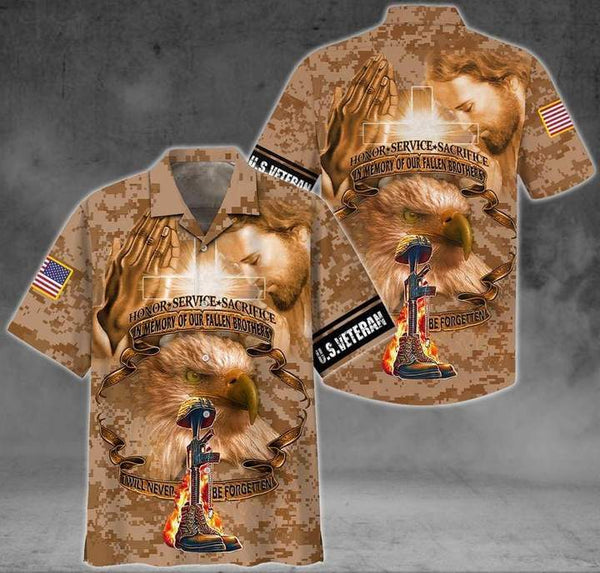 U.S Veteran and Jesus Hawaiian Shirt | HW3213