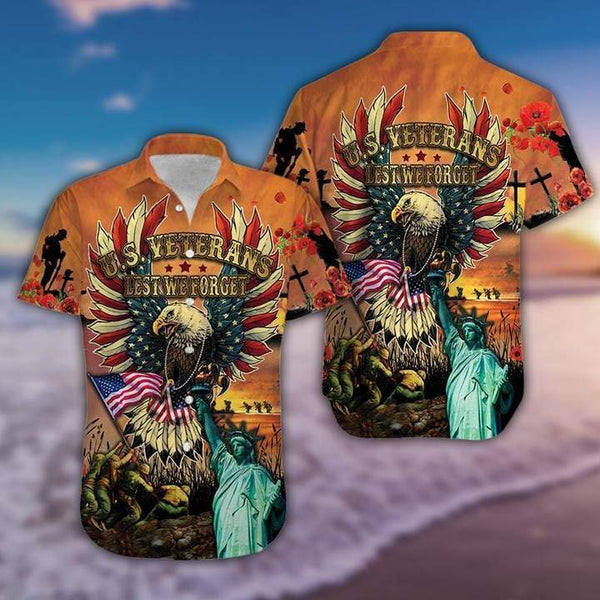 U.S. Veterans Lest We Forget Hawaiian Shirt | HW3273