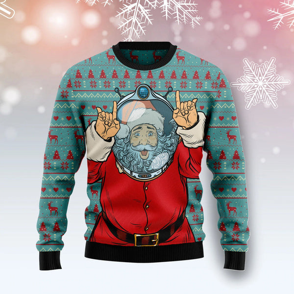 Santa Claus Astronaut Ugly Christmas Sweater | Adult | US2601