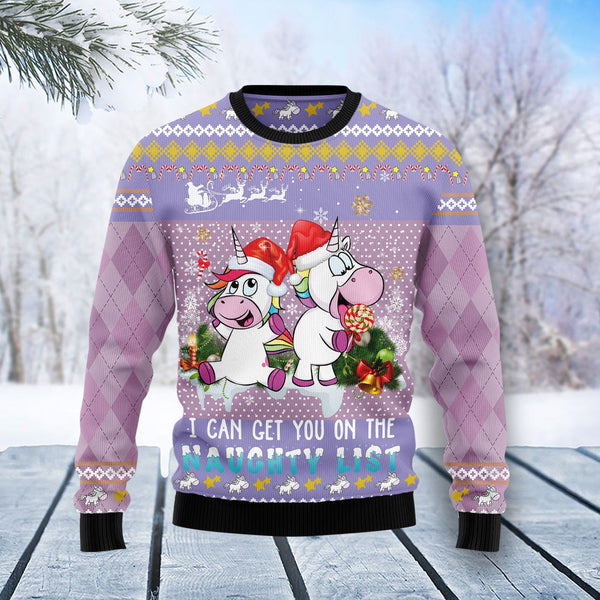 Unicorn Naughty List Ugly Christmas Sweater | For Men & Women | Adult | US1246-BehighStyle