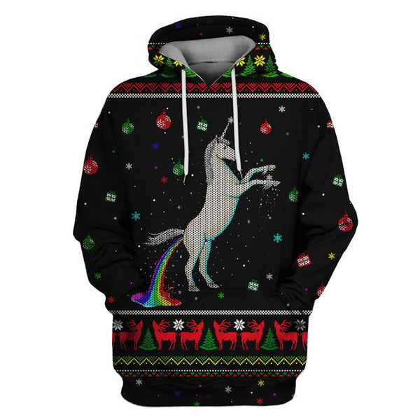 Unicorn Shitting Rainbows At Christmas 3D All Over Print | For Men & Women | Adult | HP1882-BehighStyle