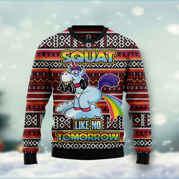Unicorn Squat Like No Tomorrow Ugly Christmas Sweater | For Men & Women | Adult | US1075-BehighStyle