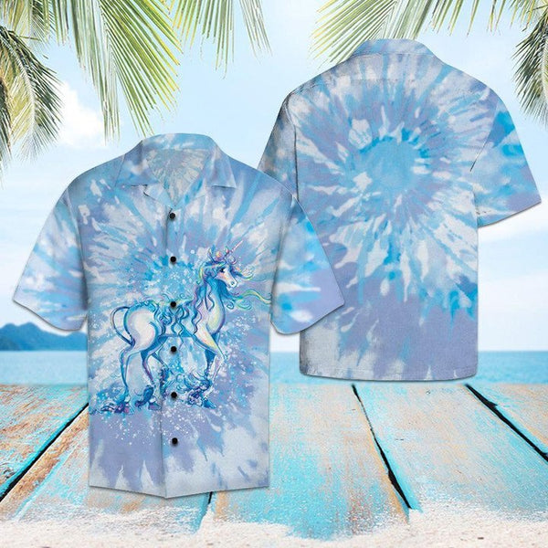 Unicorn Tie Dye Aloha Hawaiian Shirt | For Men & Women | HW1469-BehighStyle