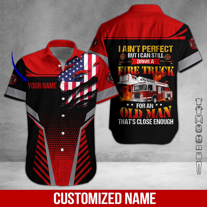 United States Flag Firefighter Custom Name Hawaiian Shirt | For Men & Women | HN647-BehighStyle