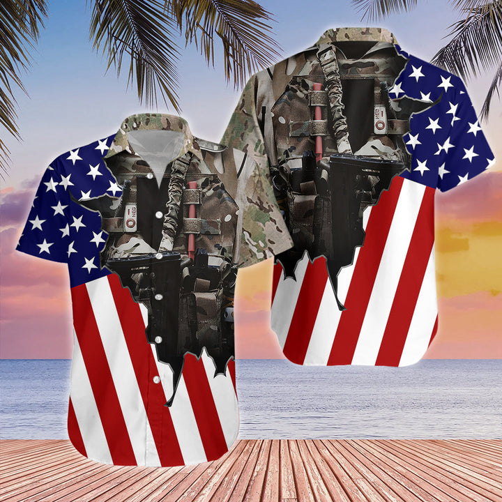 Us Army Uniform American Flag Patriotic Hawaiian Shirt | For Men & Women | HW1658-BehighStyle