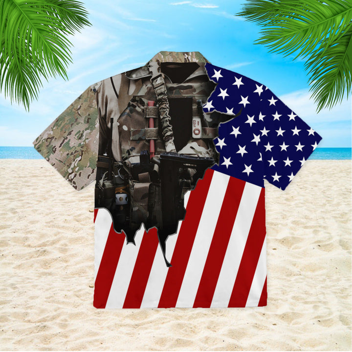 Us Army Uniform American Flag Patriotic Hawaiian Shirt | For Men & Women | HW349-BehighStyle