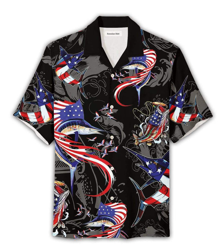 Us flag style Fishing Hawaiian Shirt | For Men & Women | HW1422-BehighStyle