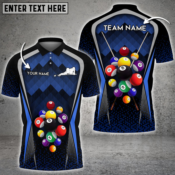 Maxcorners Personalized Team Name Billiards Ball Colourful Polo Shirt