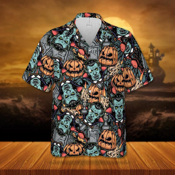 Vampire Pumpkin Halloween Hawaiian Shirt | HW2863