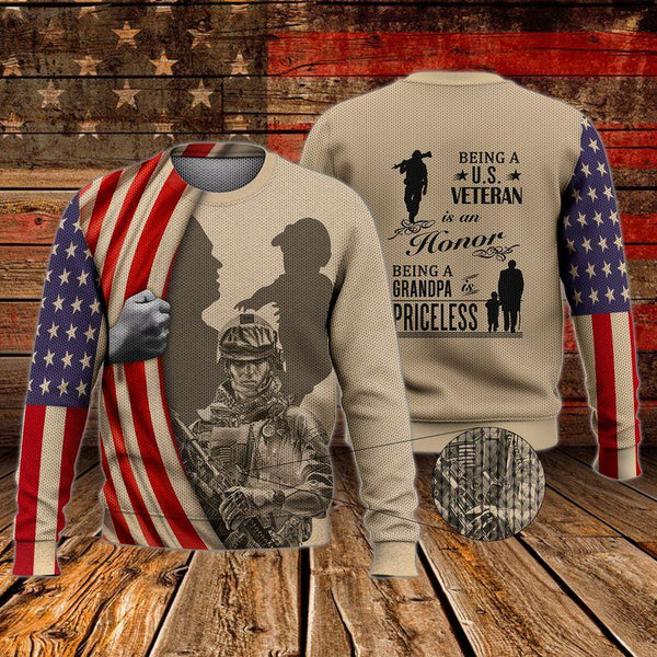 Veteran American Flag Ugly Christmas Sweater | For Men & Women | Adult | US1521-BehighStyle