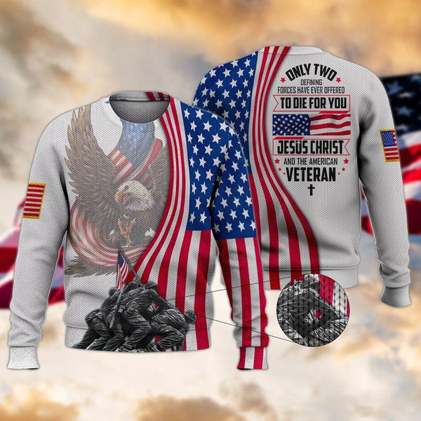 Veteran American Flag Ugly Christmas Sweater | For Men & Women | Adult | US1524-BehighStyle