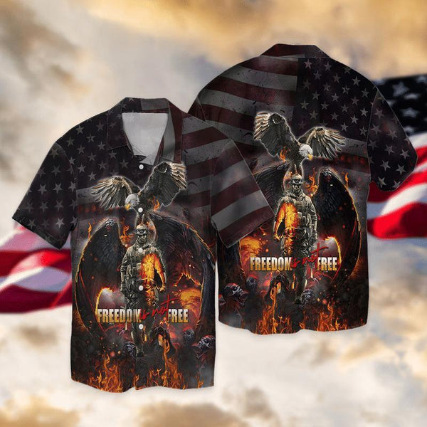 Veteran Eagle Freedom Free Americam Flag Hawaiian Shirt | HW3167