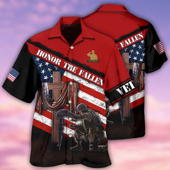 Veteran Honor The Fallen Memory With Cross Hawaiian Shirt | HW3305