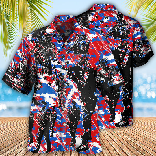 Veteran Independence Day Camo Pattern Hawaiian Shirt | HW3310