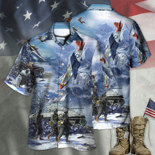 Veteran Only The Dead Have Seen The End Of War With Ice Snow Hawaiian Shirt | HW3291