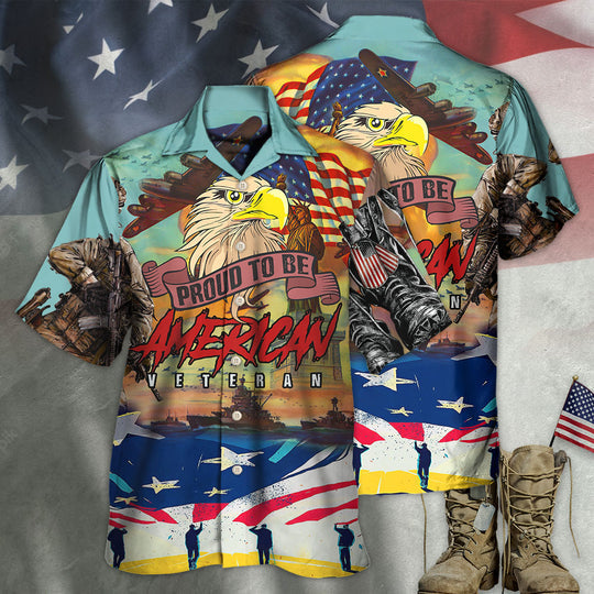 Veteran Proud To Be An American Freedom And Eagle Style Hawaiian Shirt | HW3296