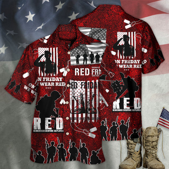 Veteran Red Friday With Boots Hawaiian Shirt | HW3314