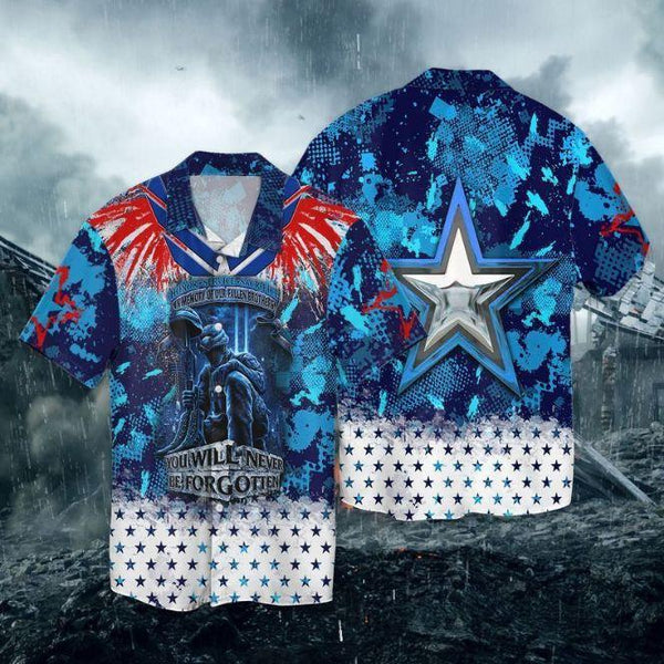 Veteran Soldier Blue Hawaiian Shirt | HW3177