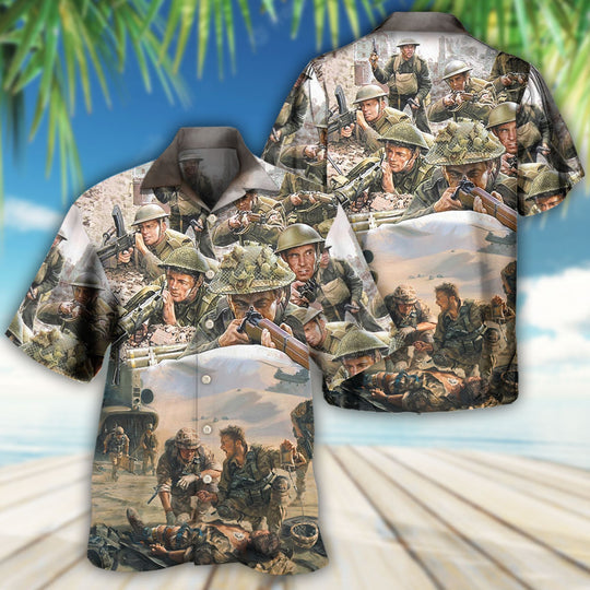 Veteran War Painting Fighting Together Hawaiian Shirt | HW3313