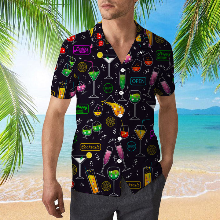 Vibrant Neon Cocktails Party Hawaiian Shirt | For Men & Women | HW417-BehighStyle