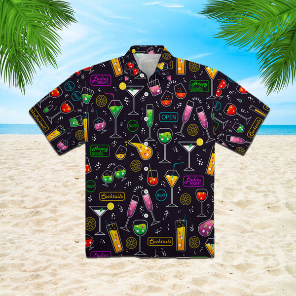 Vibrant Neon Cocktails Party Hawaiian Shirt | For Men & Women | HW417-BehighStyle