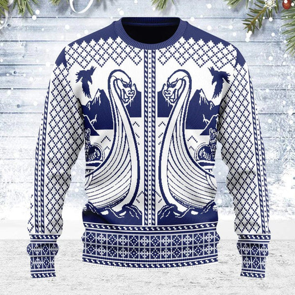 Viking Boat  Ugly Christmas Sweater | Adult | US2256