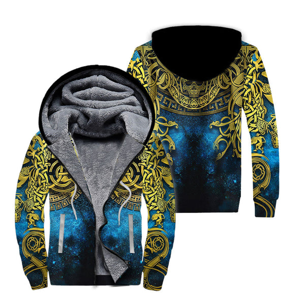 Viking Celtic Knot Tattoo Fleece Zip Hoodie All Over Print | For Men & Women | FT4304