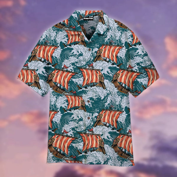 Viking Drakkar Ships Vintage Style Aloha Hawaiian Shirt | For Men & Women | HW1143-BehighStyle