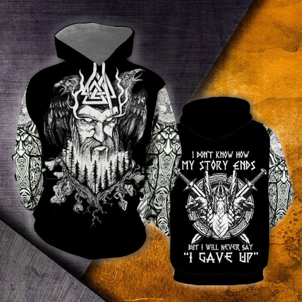 Viking Never Say Gave Up 3D All Over Print | For Men & Women | Adult | HP898-BehighStyle