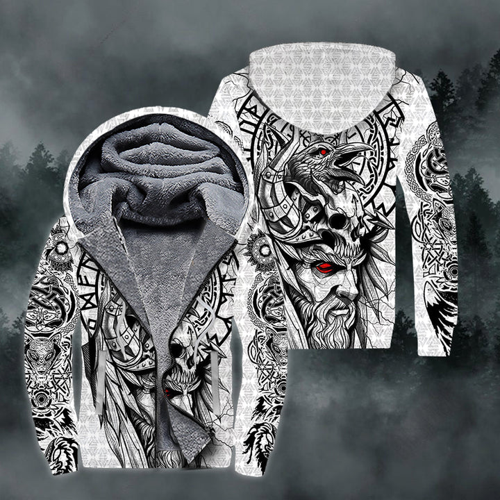 Viking Odin Tattoo Fleece Zip Hoodie All Over Print | For Men & Women | FZ164-BehighStyle